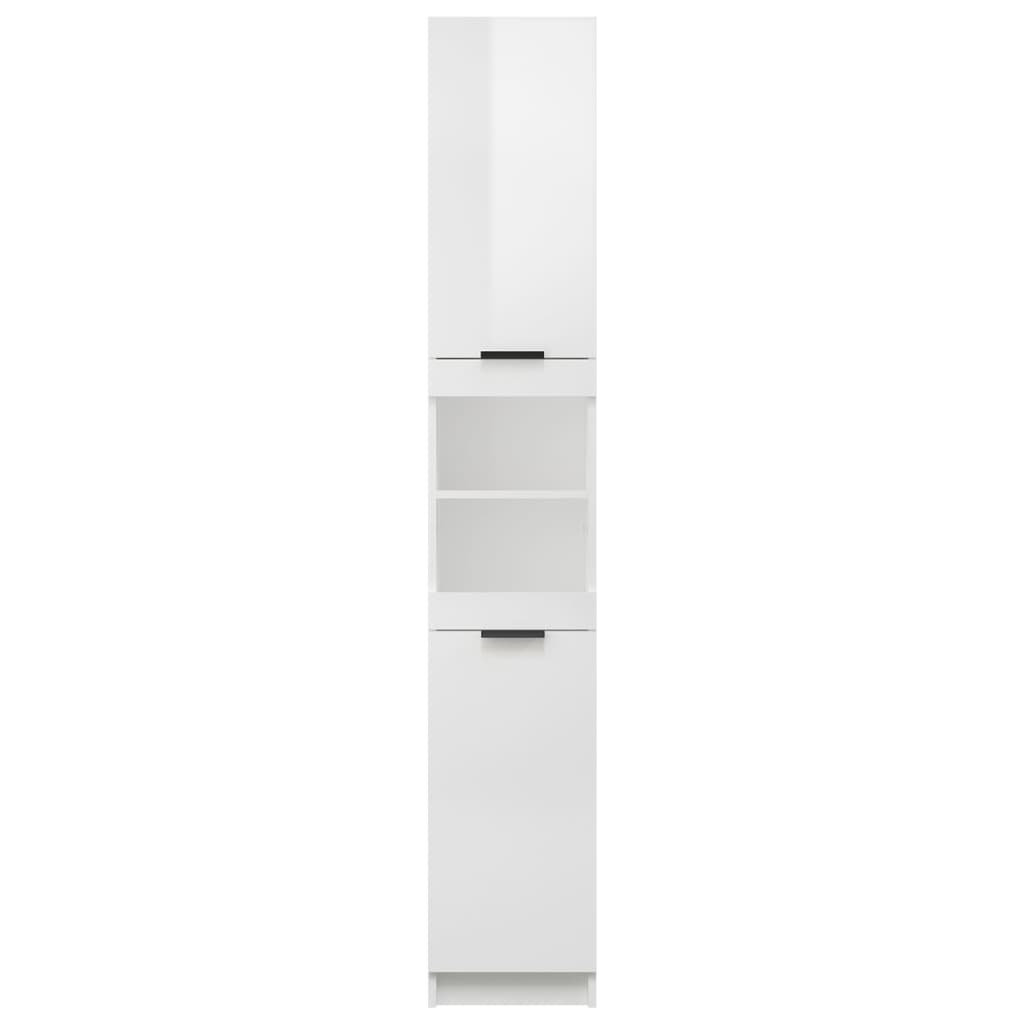 Bathroom Cabinet High Gloss White 32x34x188.5cm Engineered Wood - Bend