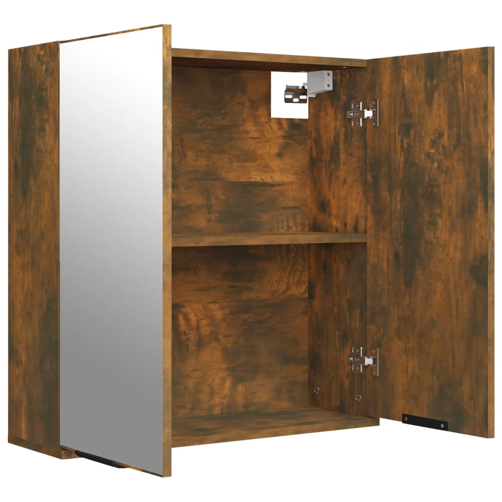 Bathroom Mirror Cabinet Smoked Oak 64x20x67 cm - Bend