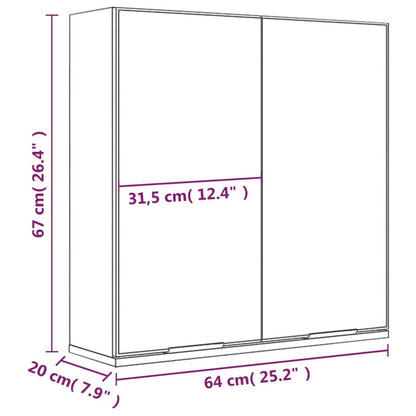 Bathroom Mirror Cabinet Smoked Oak 64x20x67 cm - Bend