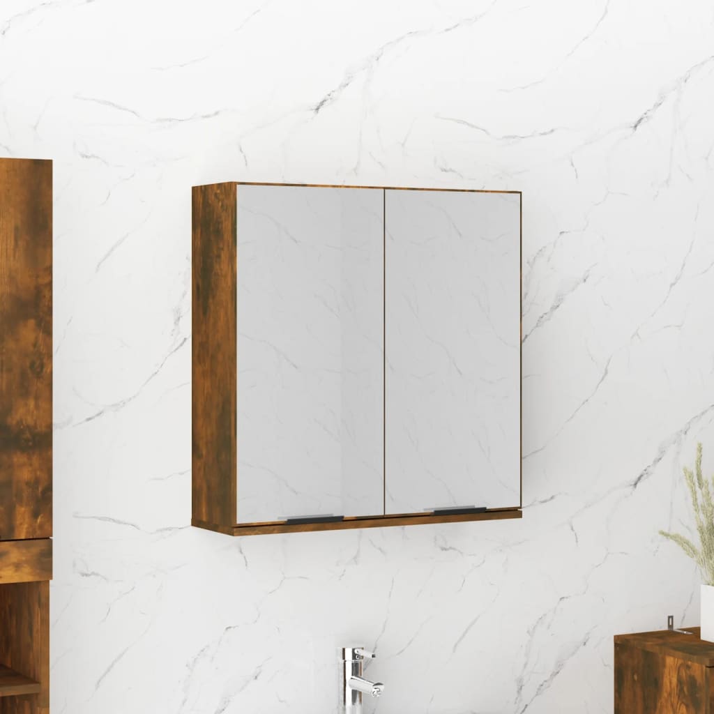 Bathroom Mirror Cabinet Smoked Oak 64x20x67 cm - Bend