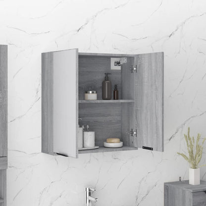 Bathroom Mirror Cabinet Grey Sonoma 64x20x67 cm