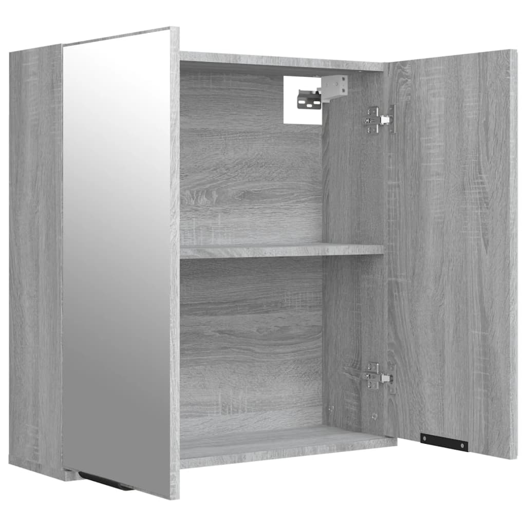 Bathroom Mirror Cabinet Grey Sonoma 64x20x67 cm