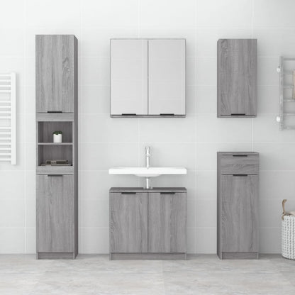 Bathroom Cabinet Grey Sonoma 32x34x188.5 cm Engineered Wood - Bend