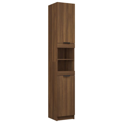 Brown Oak Bathroom Storage Cabinet