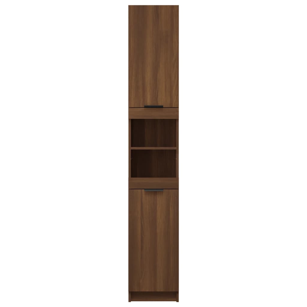 Brown Oak Bathroom Storage Cabinet