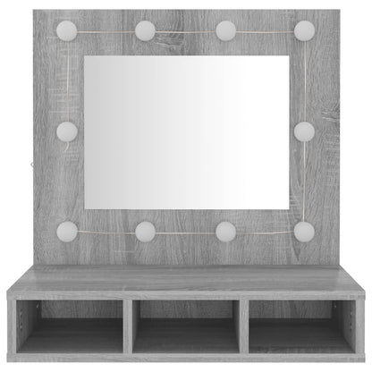 Mirror Cabinet with LED Grey Sonoma 60x31.5x62 cm - Bend