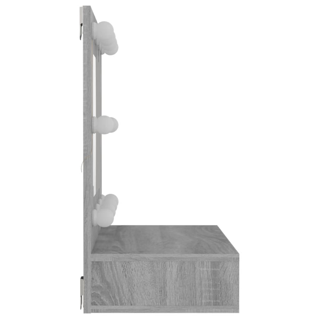 Mirror Cabinet with LED Grey Sonoma 60x31.5x62 cm - Bend