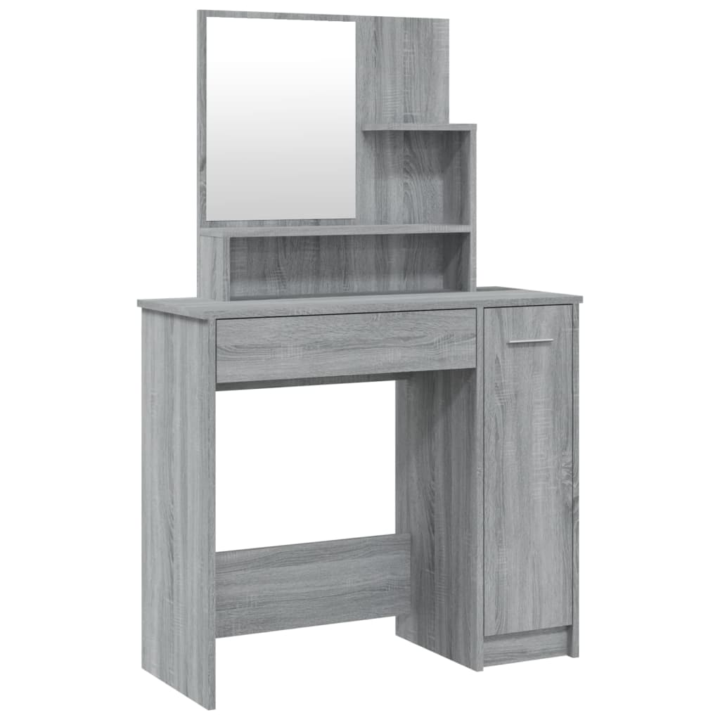 Dressing Table with Mirror Grey Sonoma 86.5x35x136 cm - Bend