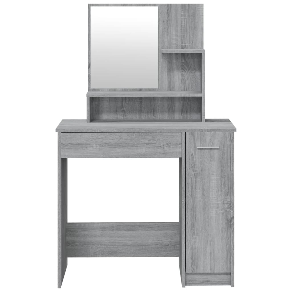 Dressing Table with Mirror Grey Sonoma 86.5x35x136 cm - Bend