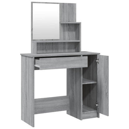 Dressing Table with Mirror Grey Sonoma 86.5x35x136 cm - Bend