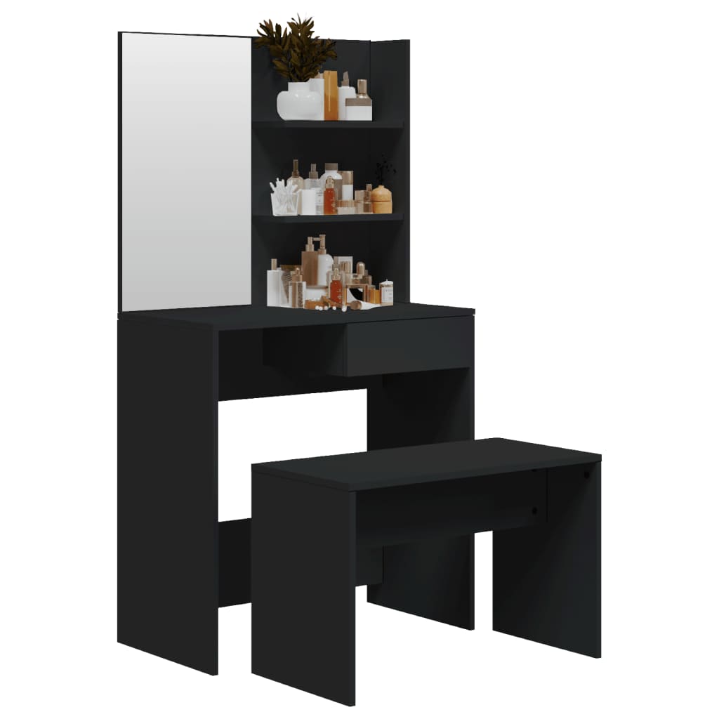 Dressing Table Set Black 74.5x40x141 cm - Bend