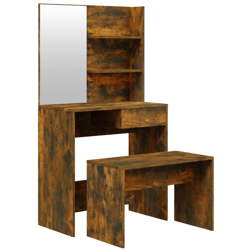 Dressing Table Set Smoked Oak 74.5x40x141 cm - Bend