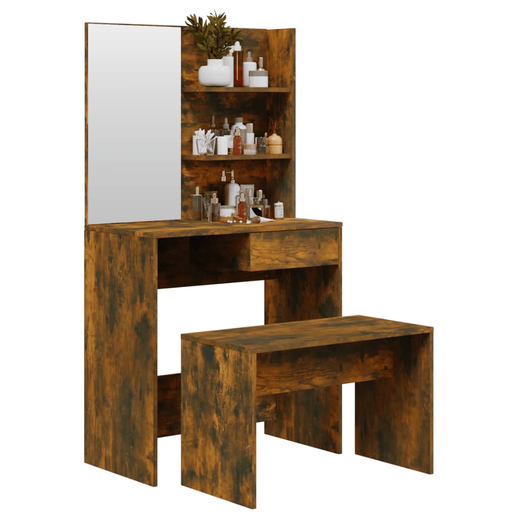 Dressing Table Set Smoked Oak 74.5x40x141 cm - Bend