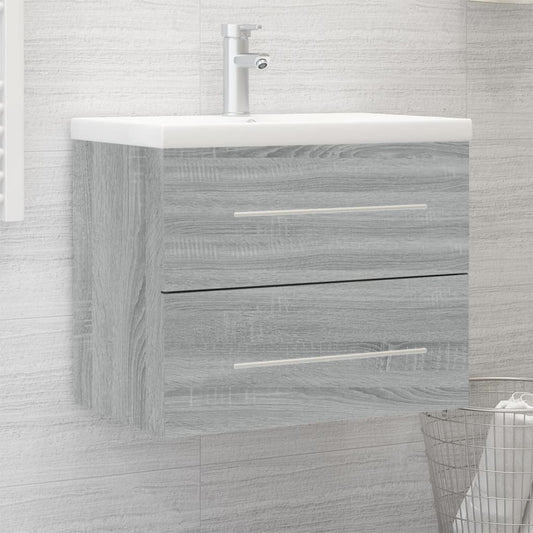 Sink Cabinet with Built-in Basin Grey Sonoma Engineered Wood