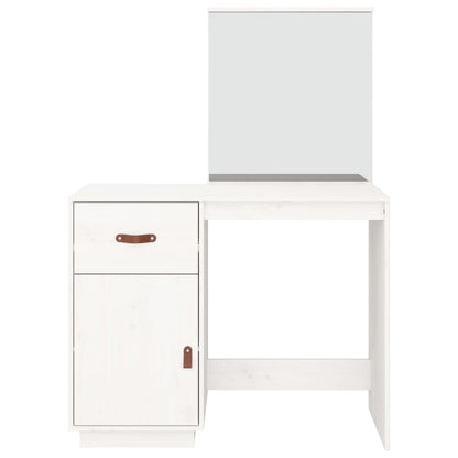 Dressing Table White 95x50x134 cm Solid Wood Pine - Bend