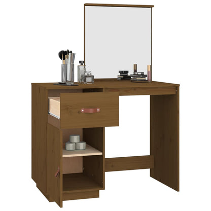 Dressing Table Honey Brown 95x50x134 cm Solid Wood Pine - Bend