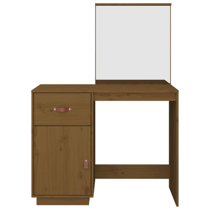 Dressing Table Honey Brown 95x50x134 cm Solid Wood Pine - Bend