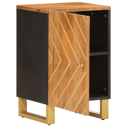 Mango Wood Bathroom Storage Cabinet in Brown and Black