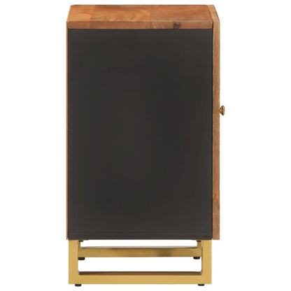 Mango Wood Bathroom Storage Cabinet in Brown and Black