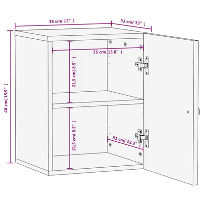 Bathroom Wall Cabinet Black 38x33x48 cm Solid Wood Mango - Bend