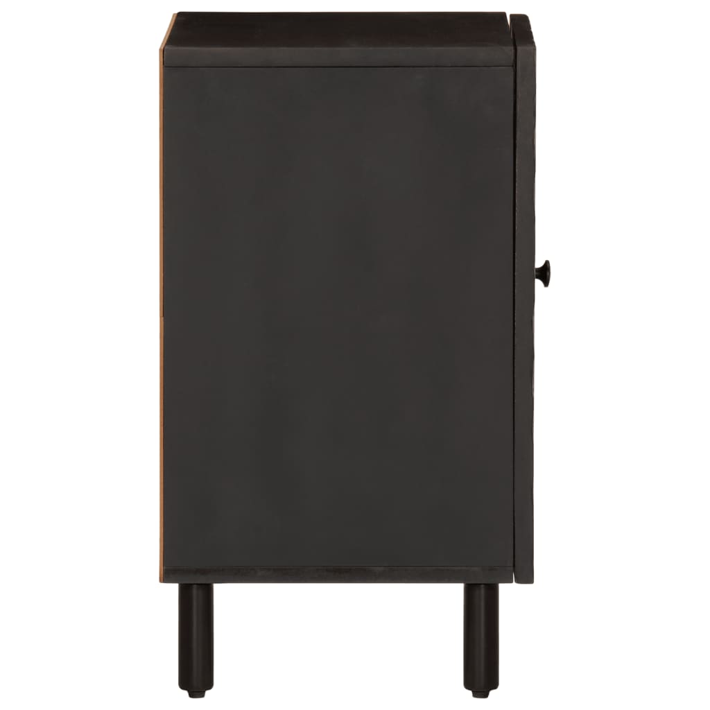 Black Mango Wood Bathroom Storage Cabinet