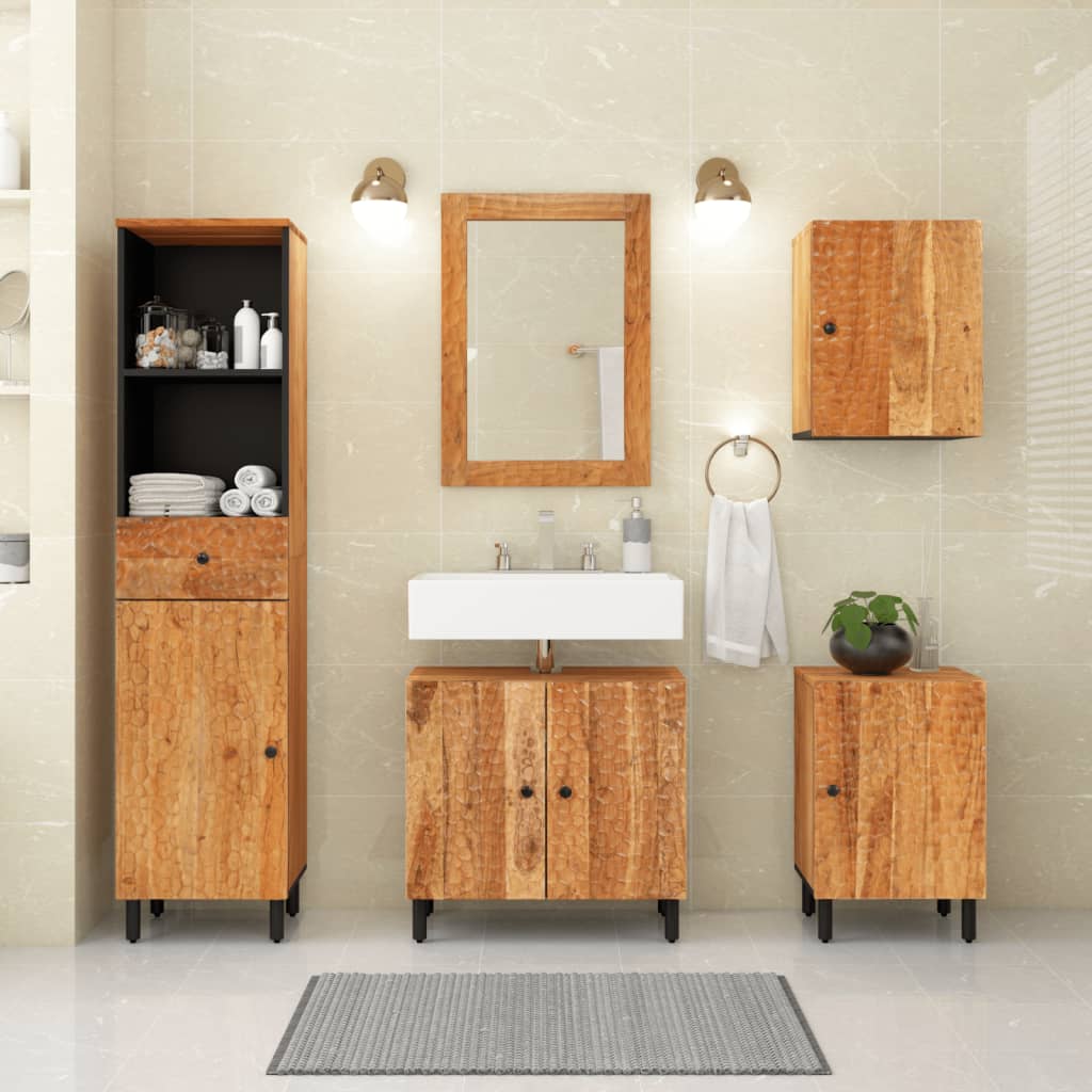 Bathroom Wall Cabinet 38x33x48 cm Solid Wood Acacia - Bend