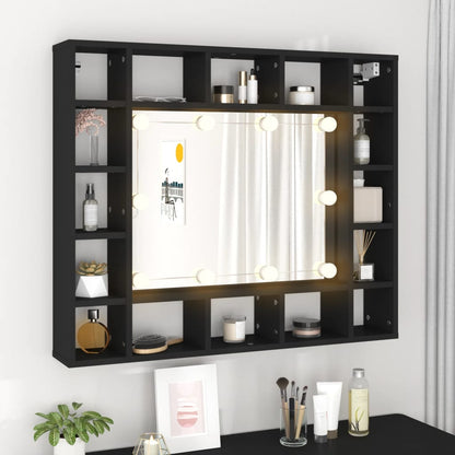 LED Mirror Cabinet Black 91x15x76.5 cm - Bend