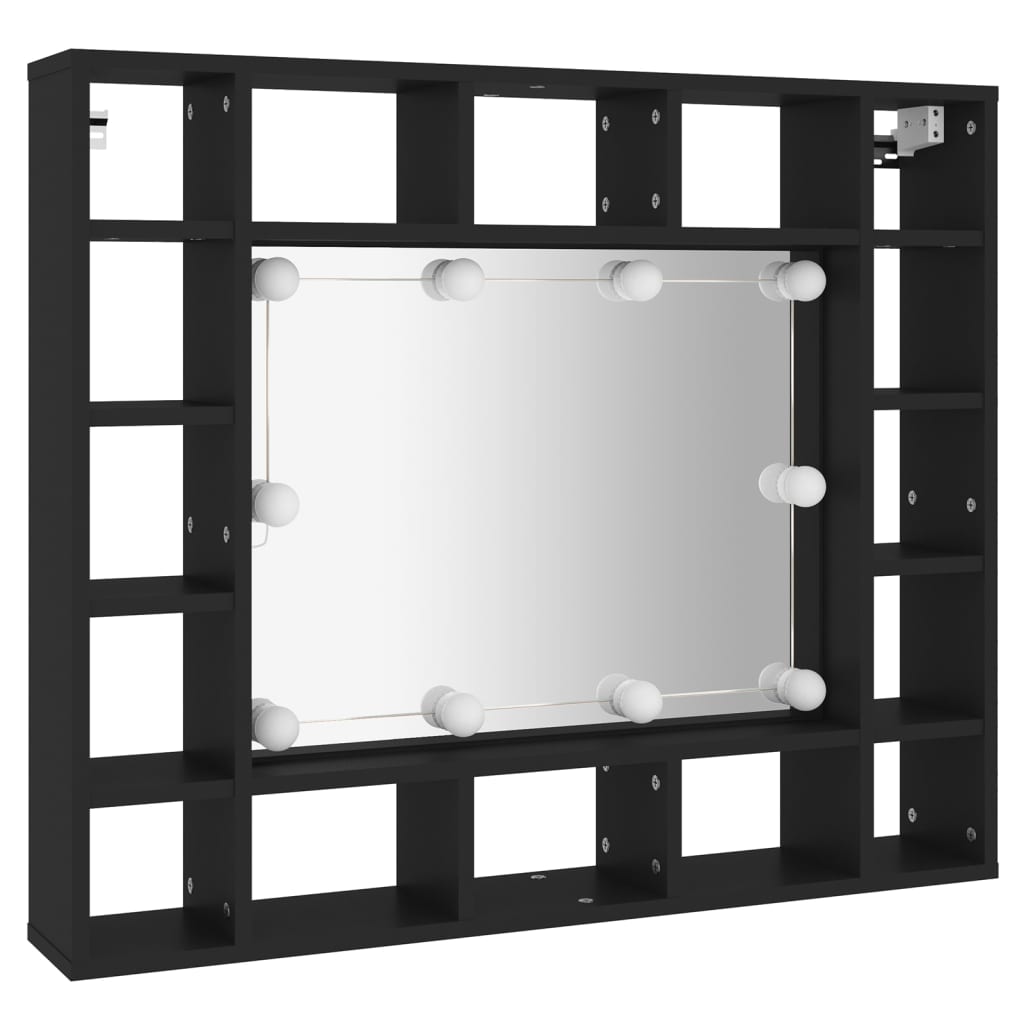 LED Mirror Cabinet Black 91x15x76.5 cm - Bend