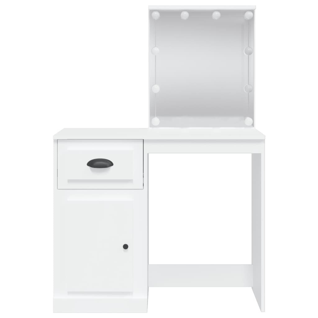 Dressing Table with LED Lights White 90x42x132.5 cm - Bend