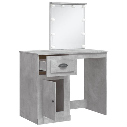 Dressing Table with LED Lights Concrete Grey 90x42x132.5 cm - Bend