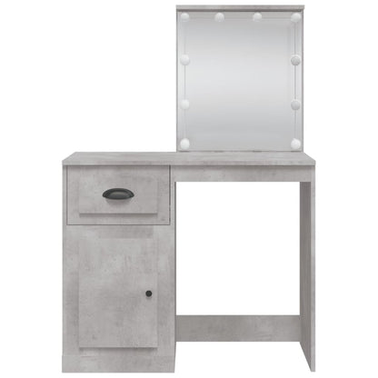 Dressing Table with LED Lights Concrete Grey 90x42x132.5 cm - Bend