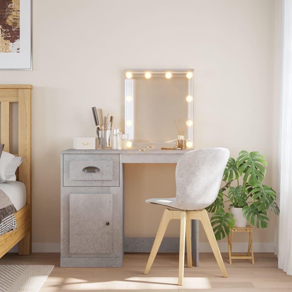 Dressing Table with LED Lights Concrete Grey 90x42x132.5 cm - Bend