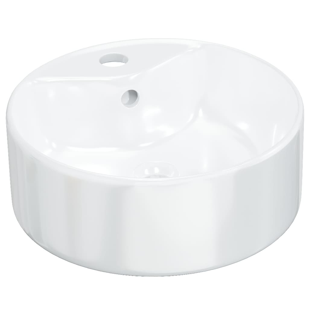 Wash Basin White 40x14.5 cm Ceramic Round