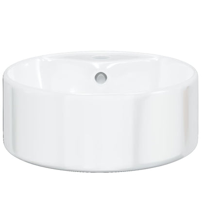 Wash Basin White 40x14.5 cm Ceramic Round