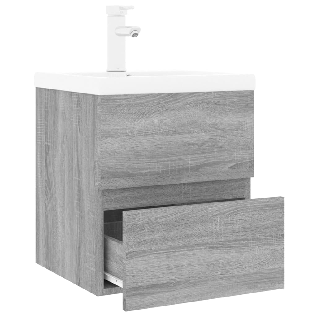 Sink Cabinet with Built-in Basin Grey Sonoma Engineered Wood