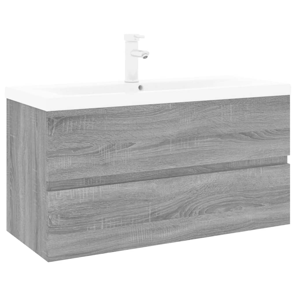 Sink Cabinet with Built-in Basin Grey Sonoma Engineered Wood - Bend