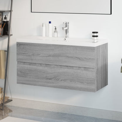 Sink Cabinet with Built-in Basin Grey Sonoma Engineered Wood - Bend