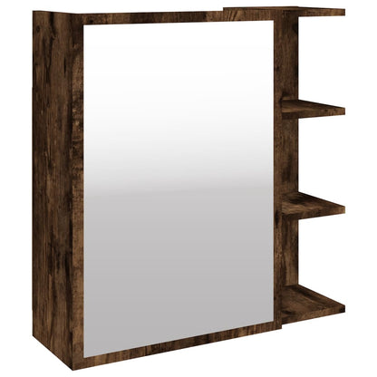 Bathroom Mirror Cabinet Smoked Oak 62.5x20.5x64cm Engineered Wood