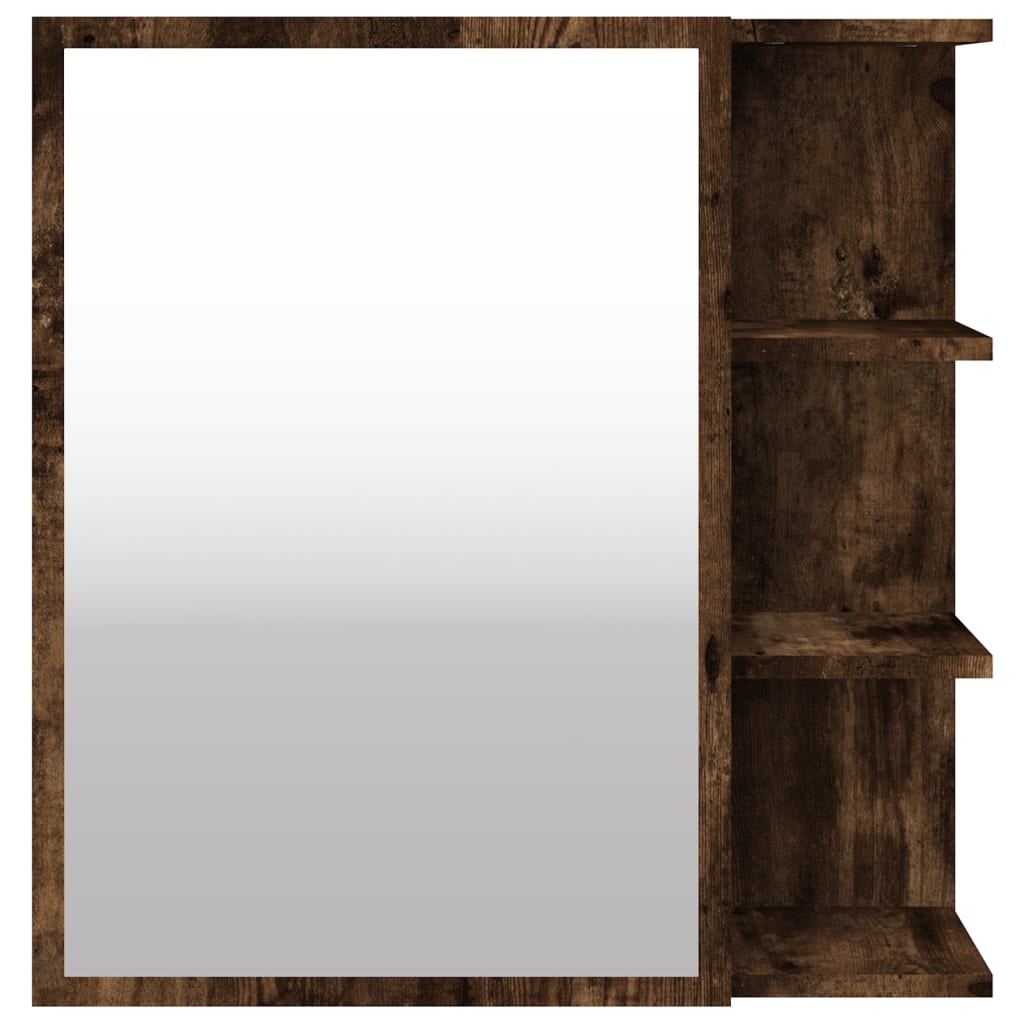 Bathroom Mirror Cabinet Smoked Oak 62.5x20.5x64cm Engineered Wood