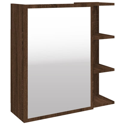 Bathroom Mirror Cabinet Brown Oak 62.5x20.5x64cm Engineered Wood - Bend