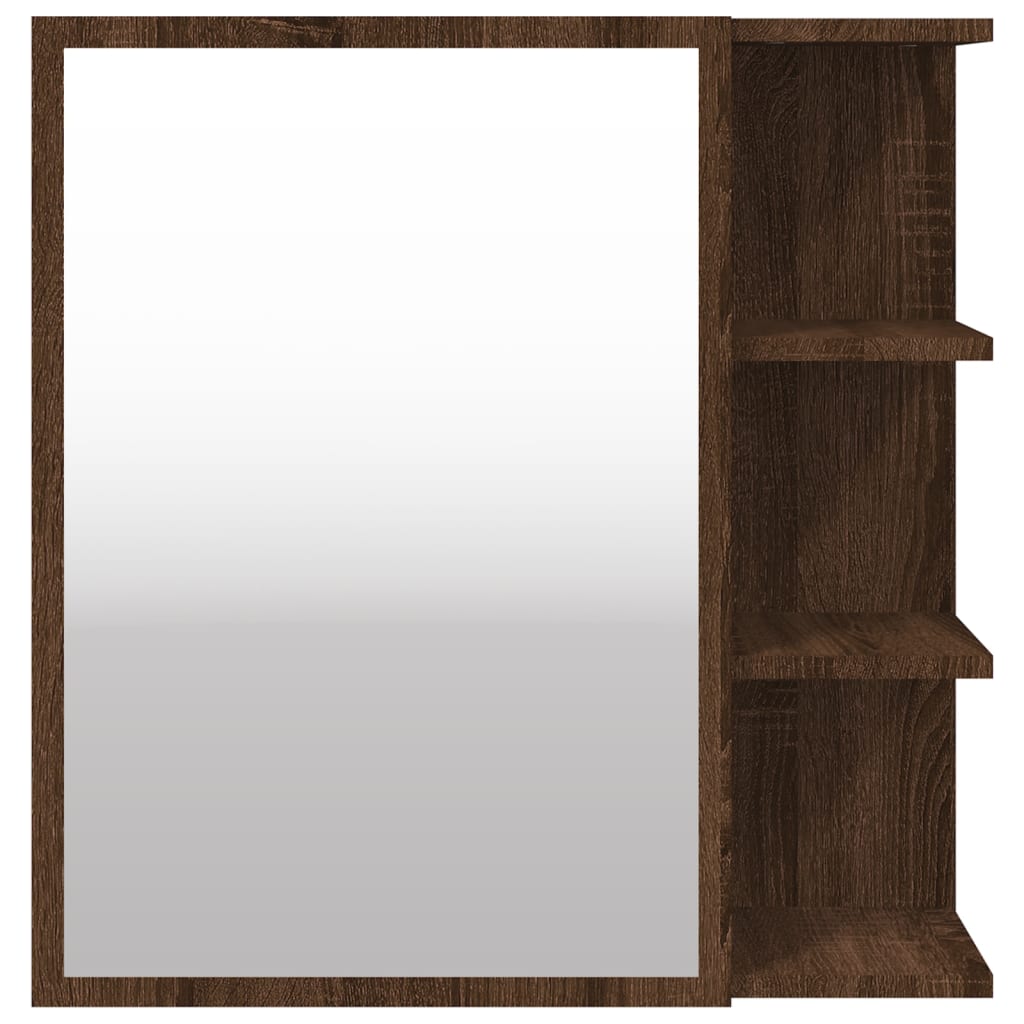 Bathroom Mirror Cabinet Brown Oak 62.5x20.5x64cm Engineered Wood - Bend