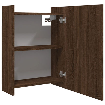 Bathroom Mirror Cabinet Brown Oak 62.5x20.5x64cm Engineered Wood - Bend