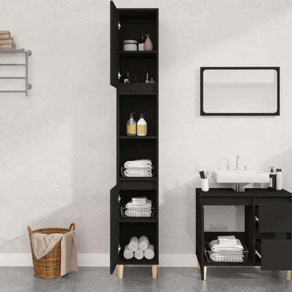 Modern Black Bathroom Storage Cabinet