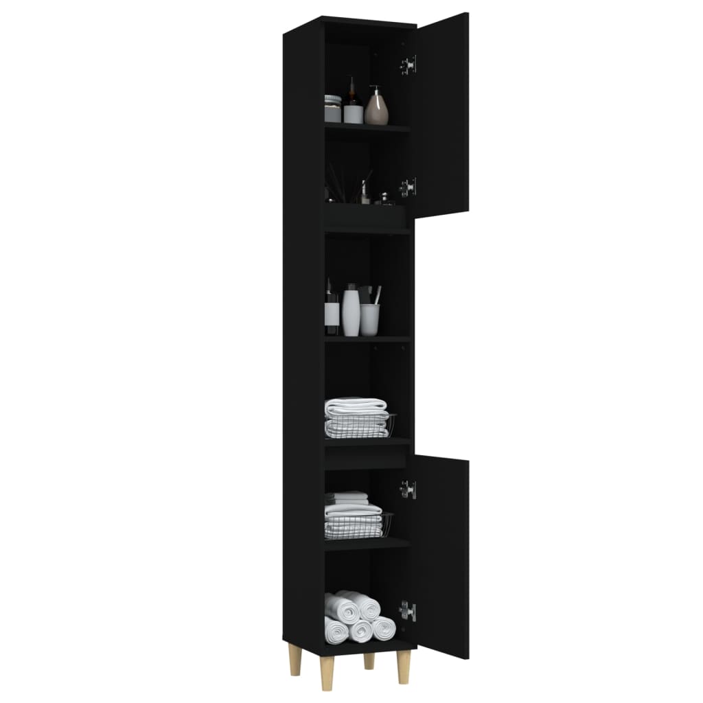 Modern Black Bathroom Storage Cabinet