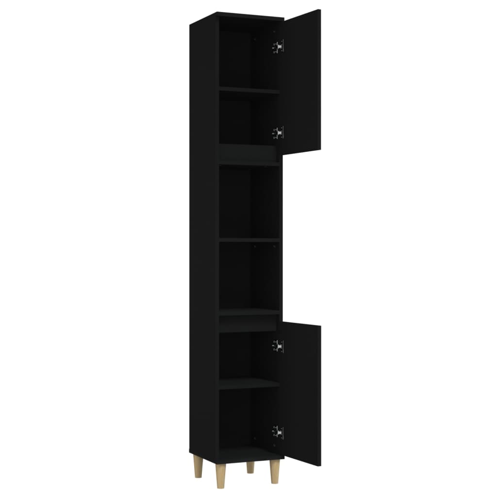 Modern Black Bathroom Storage Cabinet