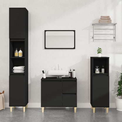 Modern Black Bathroom Storage Cabinet