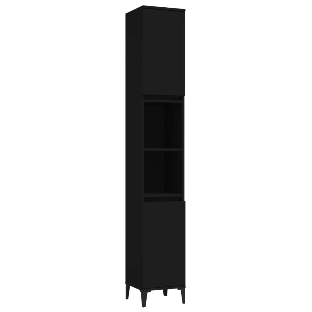 Modern Black Bathroom Storage Cabinet