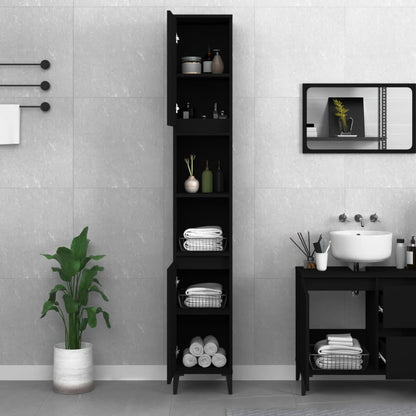 Modern Black Bathroom Storage Cabinet