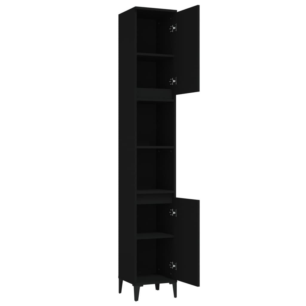 Modern Black Bathroom Storage Cabinet