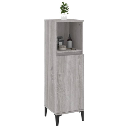 Bathroom Cabinet Grey Sonoma 30x30x100 cm Engineered Wood - Bend